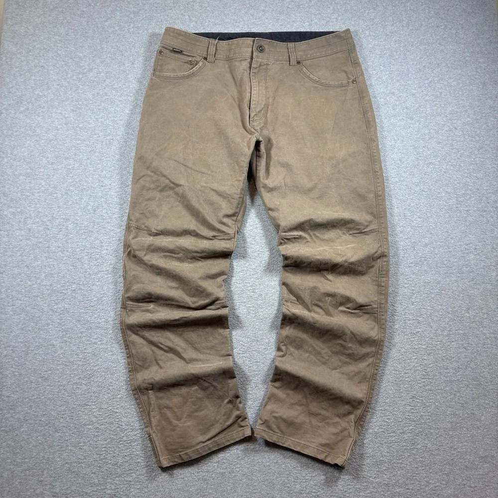 Kuhl Rydr Pants Mens 36x32 Brown Vintage Patina Dye Canvas Hiking Work Utility
